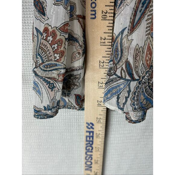 Blu Pepper Boho Peasant Blouse S Sheer Paisley Tiered Long Sleeve Cottagecore - Picture 9 of 14